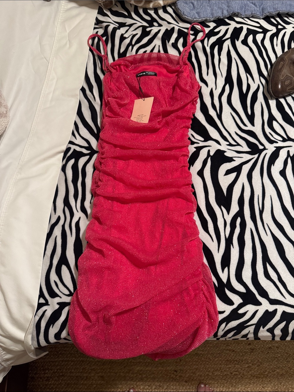 SHEIN Shimmery Red Slip Dress